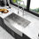 Évier de cuisine 33 po en nickel brossé 33 po - Acier inoxydable de calibre 16 avec revêtement de condensation et tablier de lavabo profond