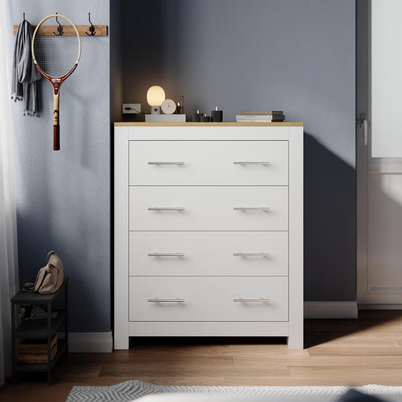 Sopheia 79cm W Manufactured Wood Bedside Table, White