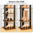 8 Tiers Vertical Shoe Rack, Wooden Shoe Storage Organizer With Hooks, Narrow Shoe Tower For 8 Pairs, Space Saving-1528943932