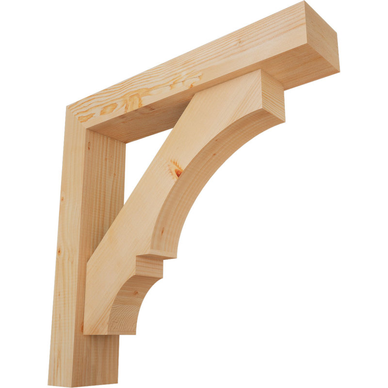 Support de bloc Balboa avec entretoise décalée, 28 po x 28 po, Sapin Douglas de l 5 1/2 po (lisse)
