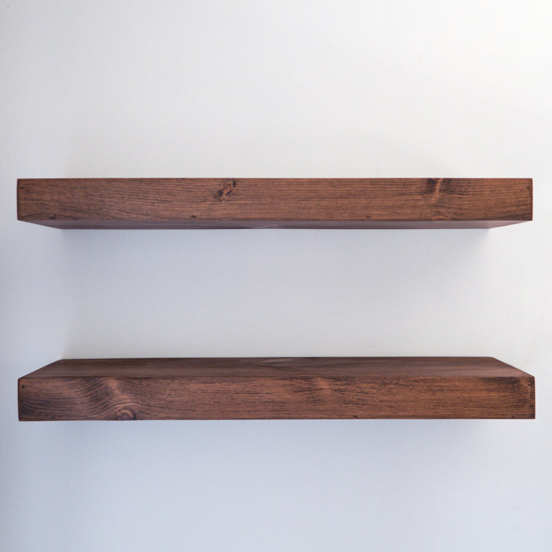 Arzhin Pippi Modern Floating Shelves 3 Inches Thick, Brown, 3" H x 60" W x 10" D
