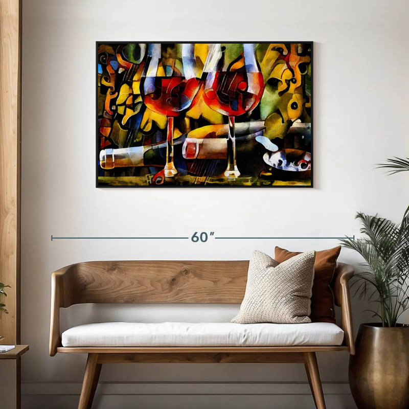 Wine, Floating Frame Black, 43" X 29"