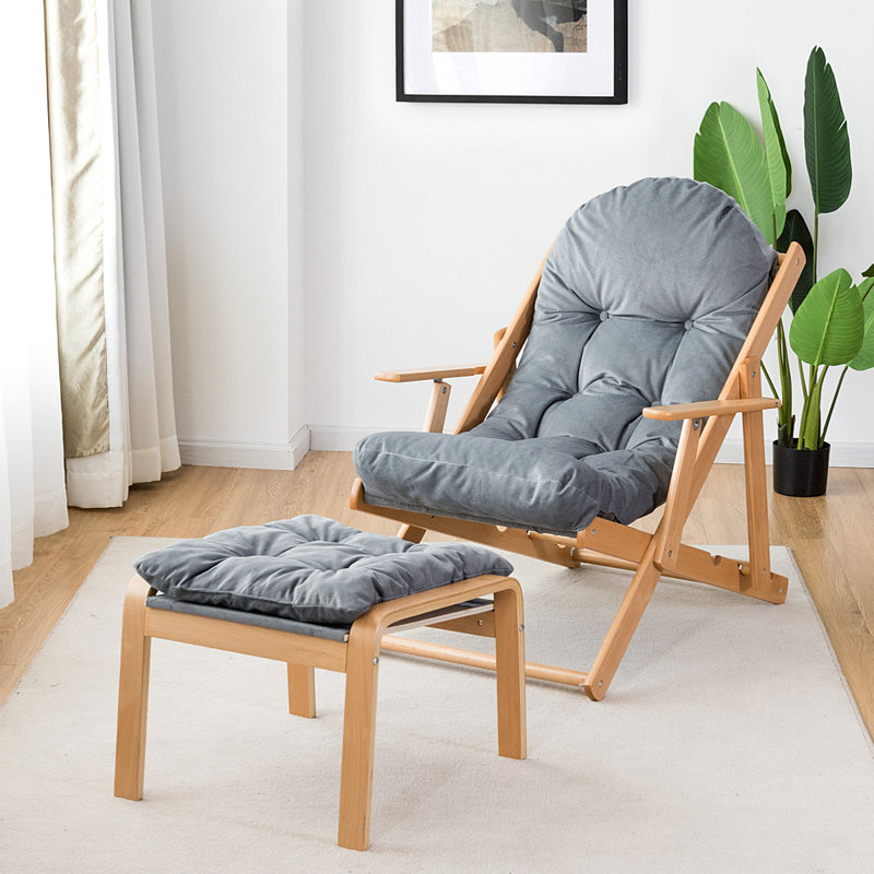 Crasia 82cm Long Reclining Single Chaise with Cushions