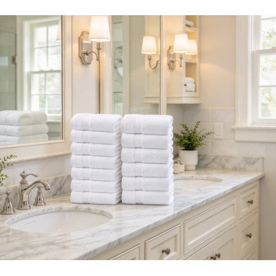 Ensemble de 12 débarbouillettes 100 % coton pour la douche, douces et absorbantes, à séchage rapide, parfaites pour le spa, la salle de sport et les voyages.