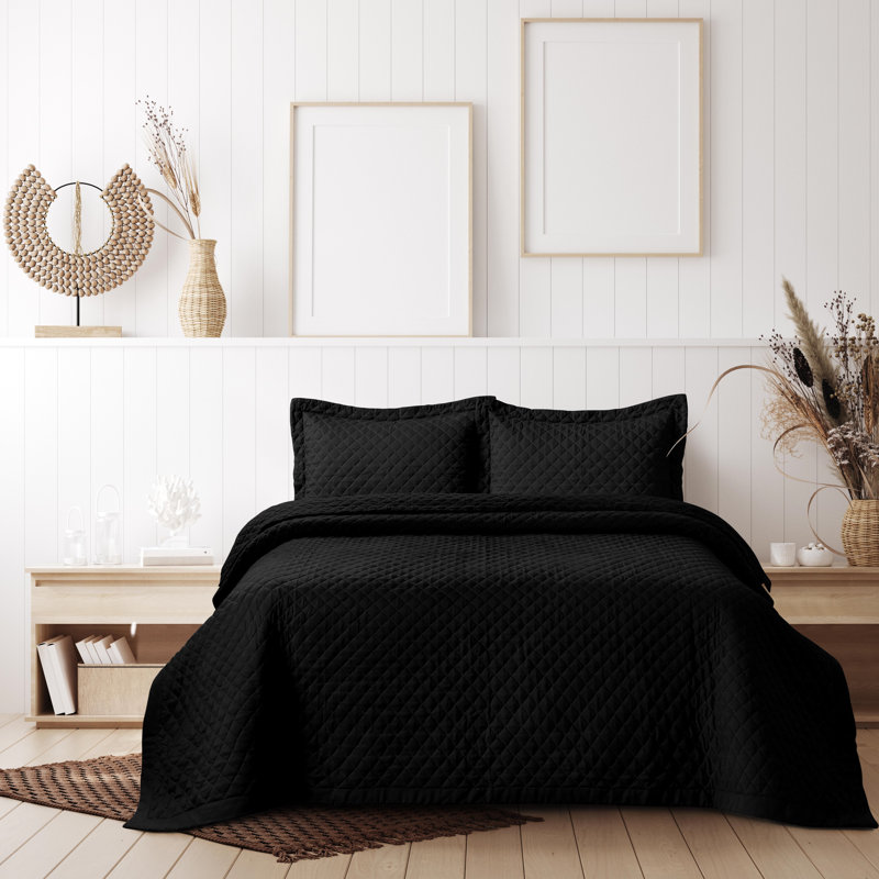 Brisbane Modern & Contemporary Polyester Geometric Shapes Quilt, Twin Quilt + 1 Standard Sharm, Honey Mustard