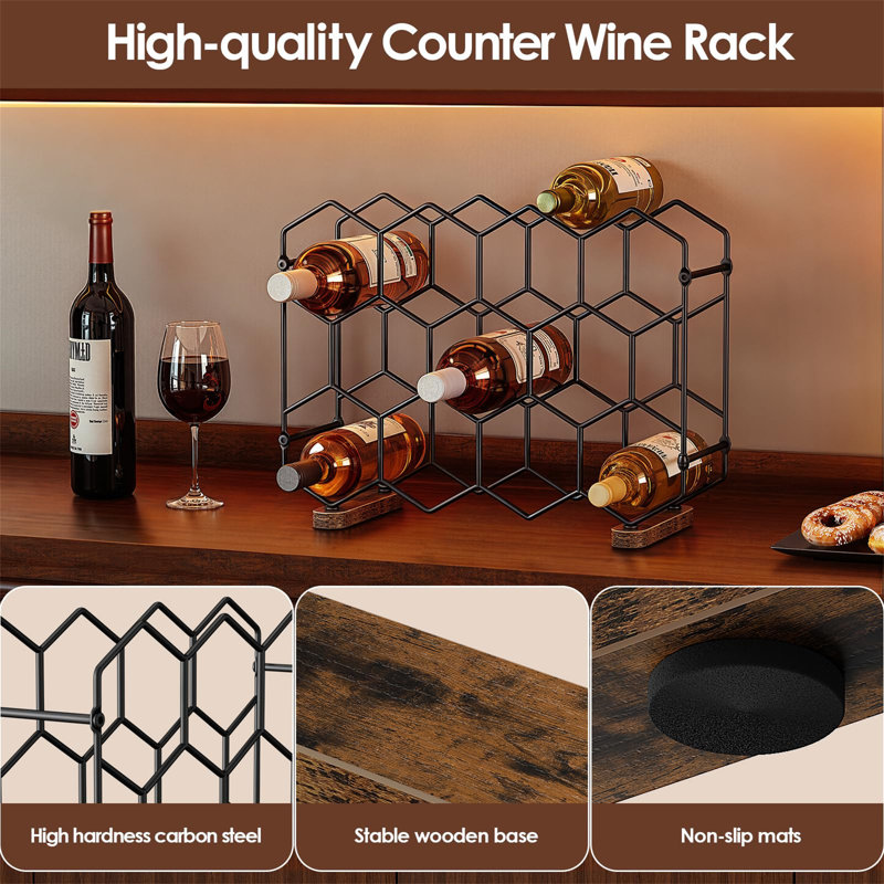Open Shelving Wine Bottle Rack Brown