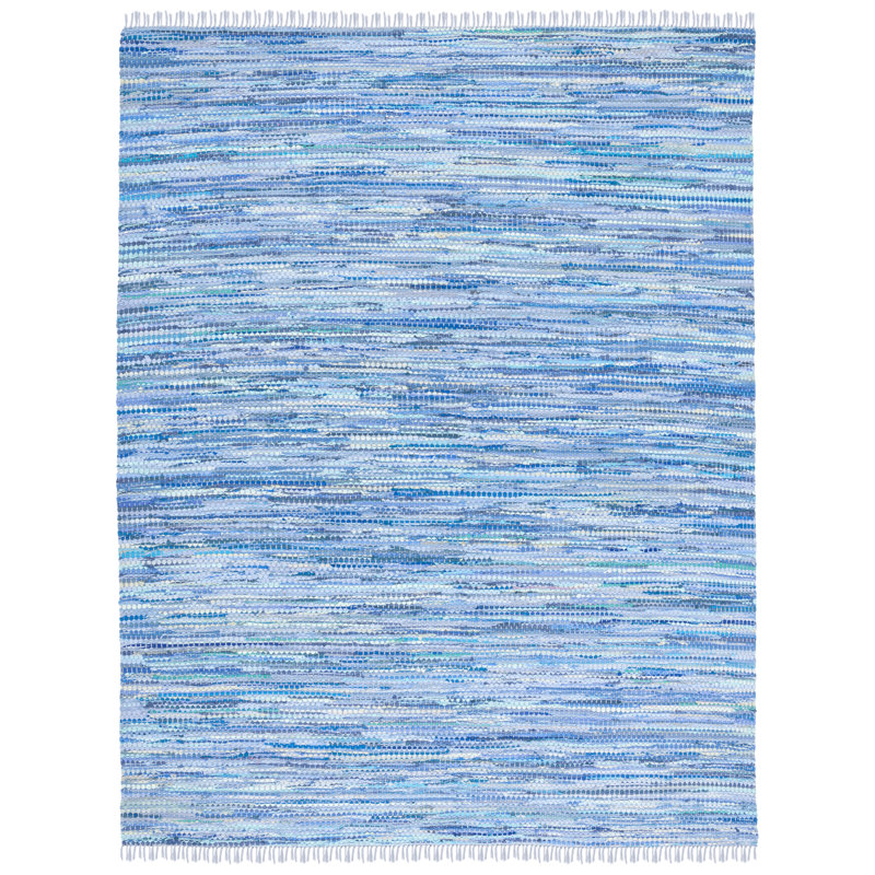 Ashbourne Flat Weave Recycled Cotton Chindi Solid Color Rug, Rectangle 8' x 10'