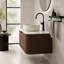 Meuble-lavabo mural simple 36 po avec comptoir en pierre artificielle et lavabo vasque en céramique 36 po