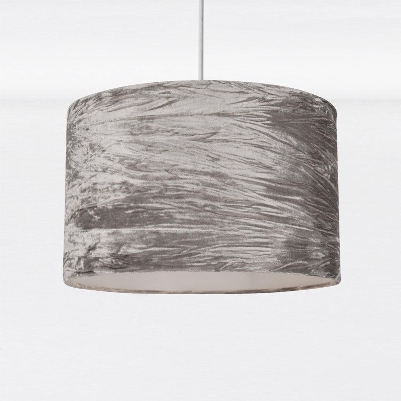 20cm H Fabric Drum Pendant Shade, Grey