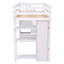 Lit mezzanine avec tiroirs de rangement et escaliers, lit mezzanine en bois avec tablettes
