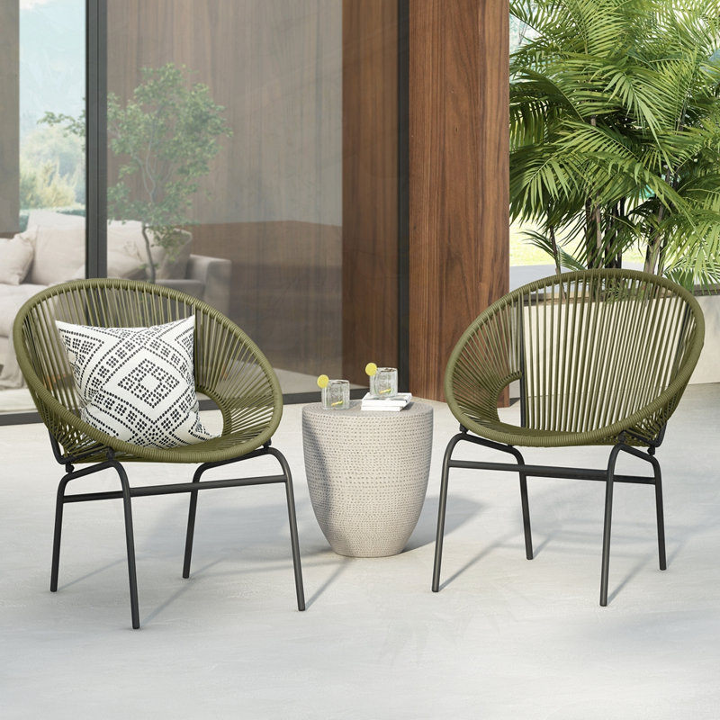 Chaise d'extérieur en osier, Vert
