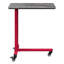 Table d'appoint rouge avec roulette mobile et unité de rangement murale