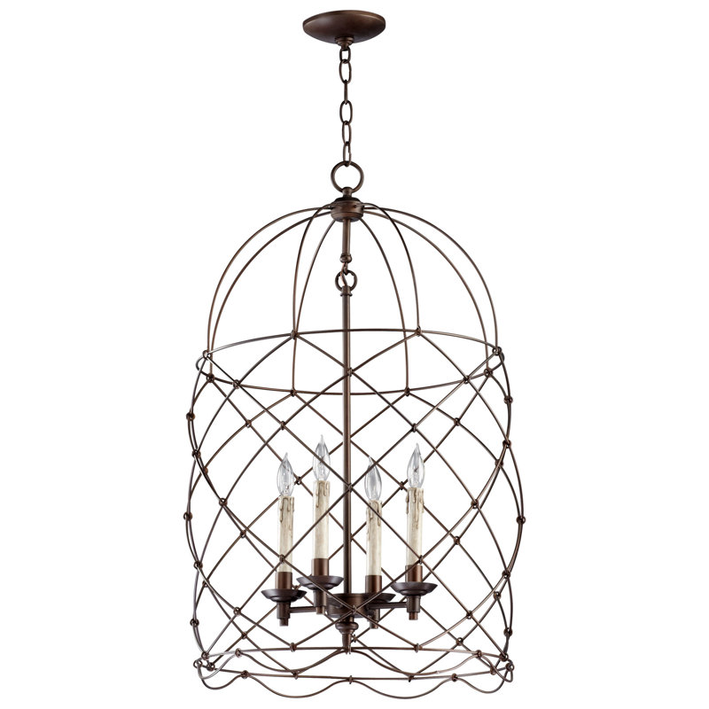Lustre géométrique unique à 4 lumières