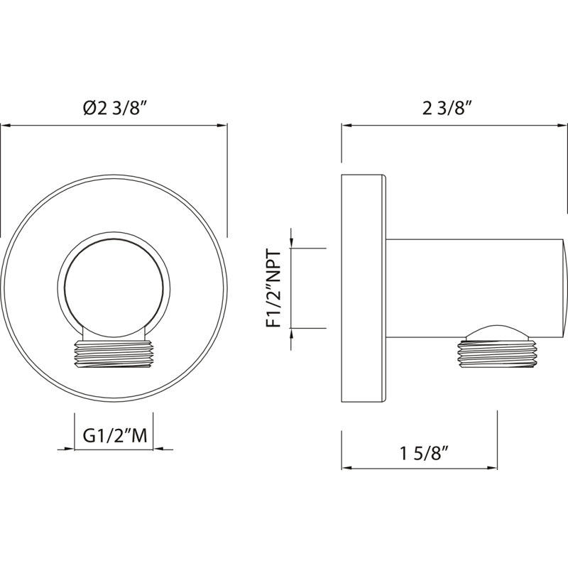 Handshower Outlet, Unlacquered Brass