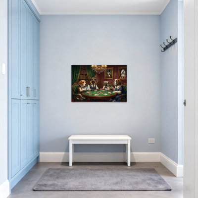 Animals Dogs Playing Poker In Elegant Room