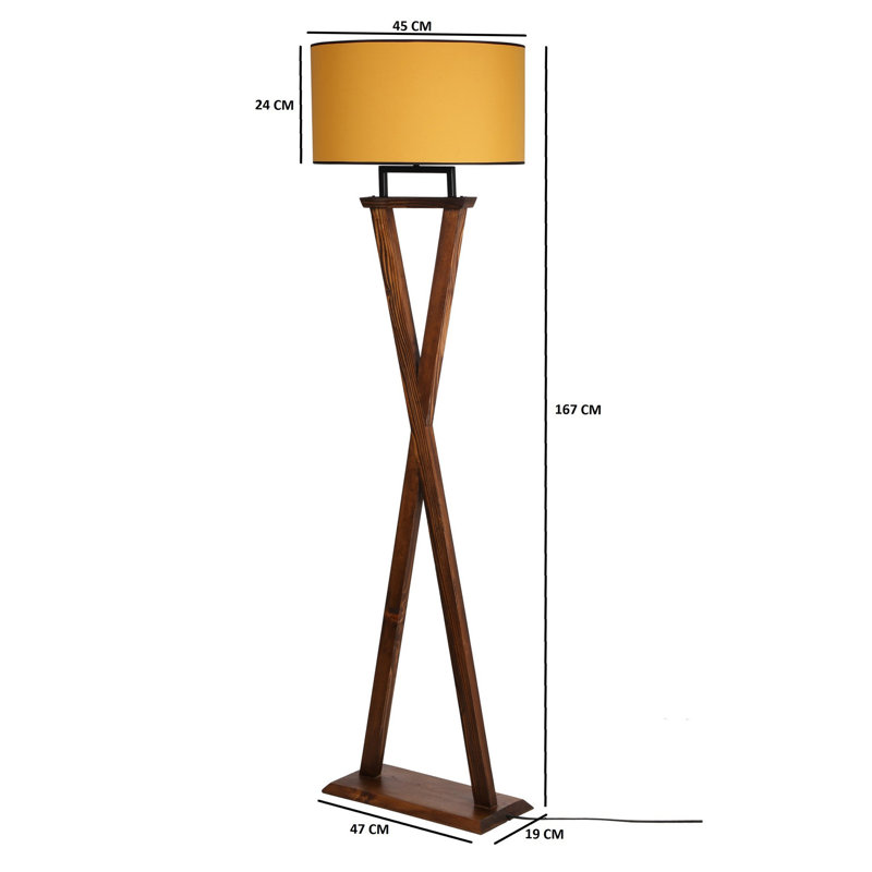 Lampe sur pied 66 "Edward, Moutarde