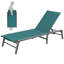 Méridienne d'extérieur pliable Kozyard, méridienne de patio à cadre en aluminium avec dossier réglable à 5 positions, tissu respirant textilène, sans assemblage, vert menthe inclinable près de la piscine-376675853