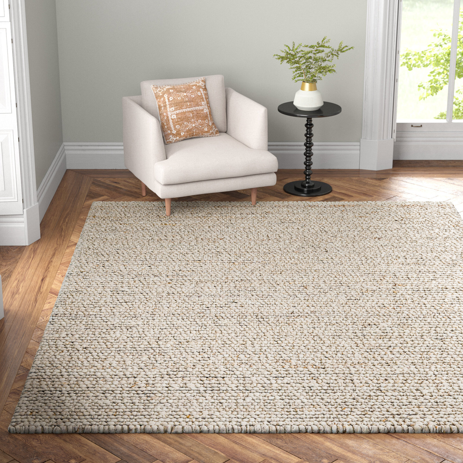 Amasa Hand-Tufted Jute Rug, Rectangle 5' x 7'6"