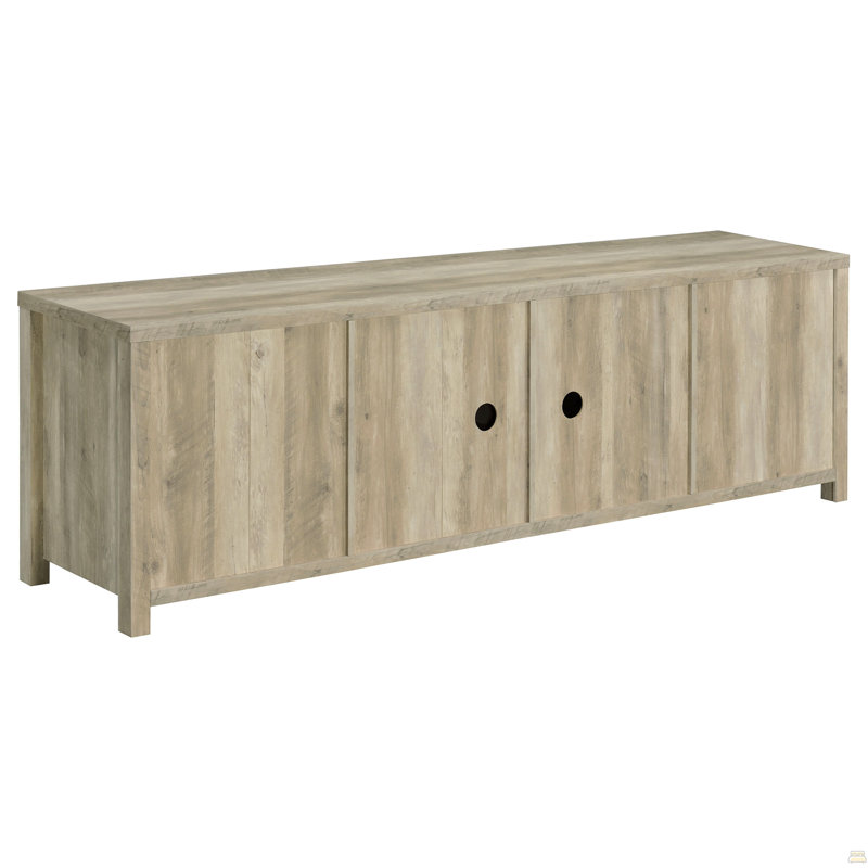 Pine 2-Door Engineered Wood TV Stand, Natural