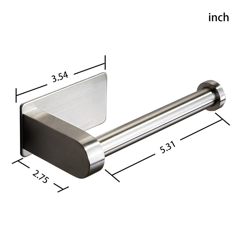 Porte-rouleau de papier hygiénique auto-adhésif mural pour salle de bain, acier inoxydable laiton brossé épais de qualité supérieure, antirouille