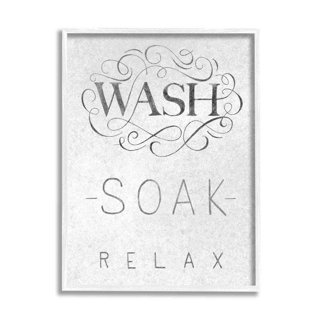 " Vintage Boutique Wash Soak Relax Bathroom Typography " Stupell Industries