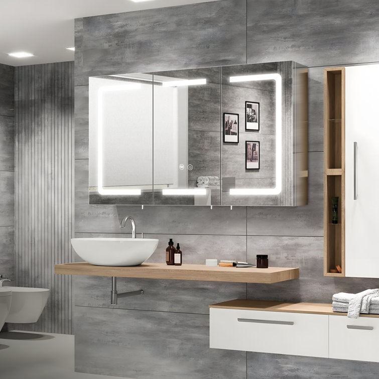 Gerding 39.3'' W 23.6'' H Frameless Medicine Cabinet With Mirror And Led