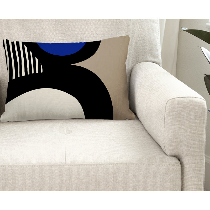 Lara Reversible Throw Pillow, Navy Blue, 18"H x 25"W