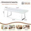 Banc de salle à manger moderne en similicuir blanc avec pieds en métal