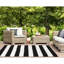Salley Striped Handmade Flatweave Black Indoor/Outdoor Area Rug-1828394638