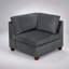 Ensemble de canapé modulaire en chenille gris 6 pièces avec canapé d'angle, fauteuil et repose-pieds