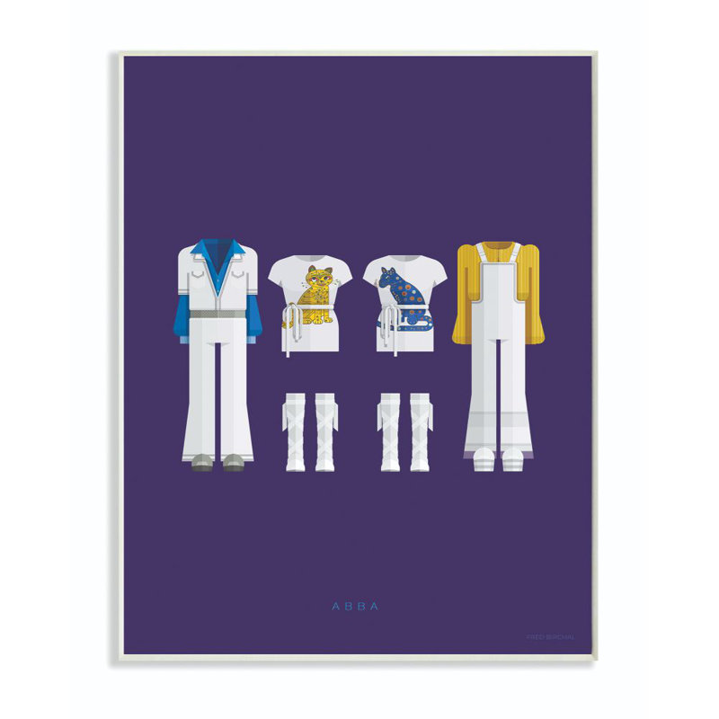 « abba modern célèbre people personnages style design », impression sur toile, H 15 po x l 10 po x P 0,5 po, Bois