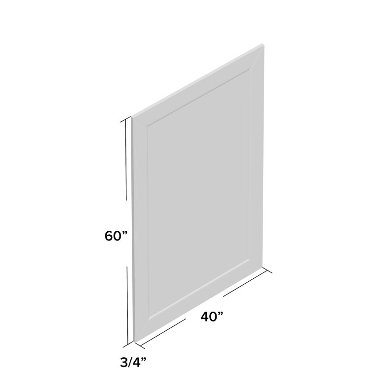 Engineered Wood Flat Wall Mirror, 60" H x 40" W, Black