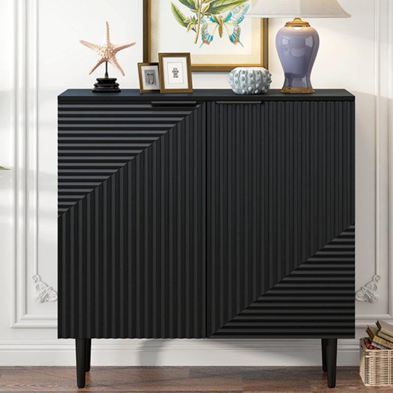 Armoire de rangement 2 portes Riehl, Noir, noir, noir, noir