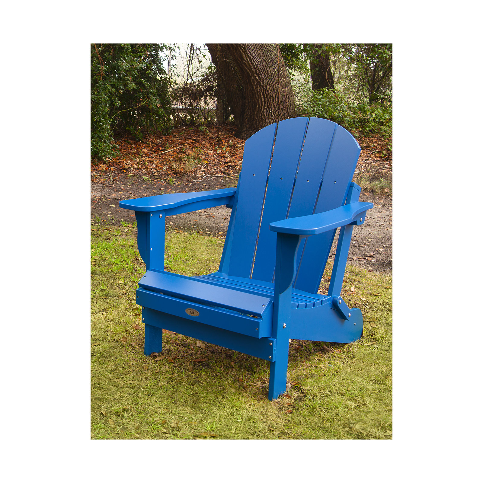 Berngar Foldable Outdoor Adirondack Chair, Royal Blue