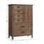Commode combinée en bois massif à 6 tiroirs 42 po Kinneth