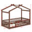 Structure de lit en bois avec clôture-158148379