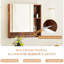 Armoire de salle de bain avec porte-serviettes et charnières en métal silencieuses, installation stable, finition idéale pour le maquillage au-dessus des tablettes de toilette, support, 4 compartiments de rangement, multifonctionnel, imperméable