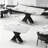 Modern Rectangle Dining Table with Marble Table Top+MD