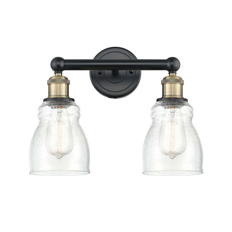 Éclairage pour meuble-lavabo à 2 lumières, Laiton antique noir, Bullé