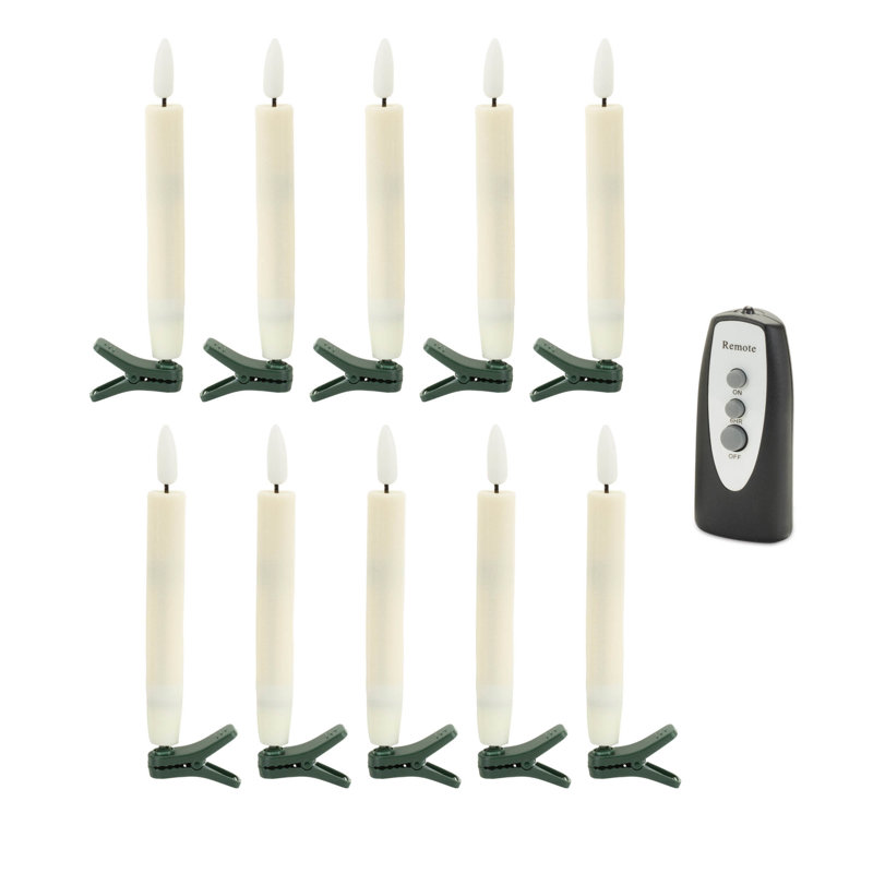 Bougie à DEL effilée à pince (lot de 10)