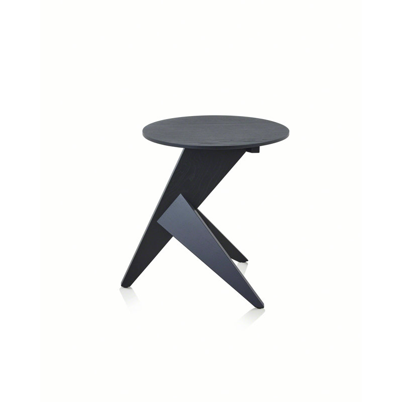 Medici Solid Wood Abstract End Table, Black