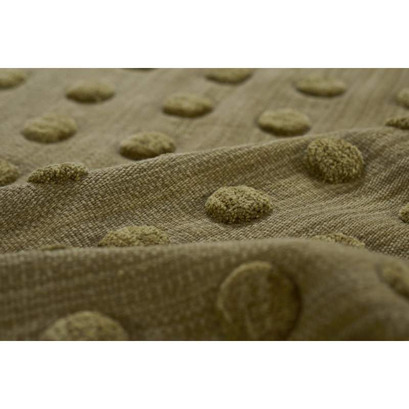 Yousra Rectangle Solid Color Handmade Flatweave Wool Area Rug in Green, Rectangle 5' x 8'