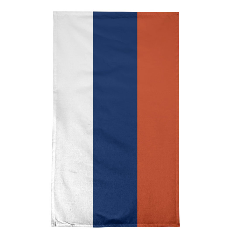 Serviette de thé hockey Anaheim, Blanc / orange / bleu marine, Sergé de coton