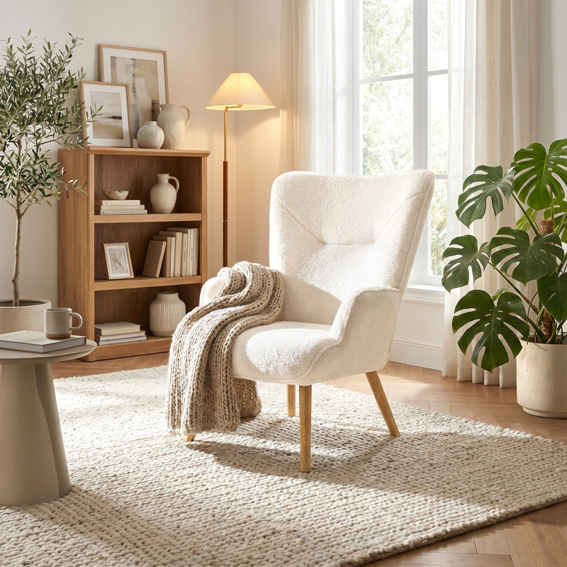 Upholstered Armchair, Cream