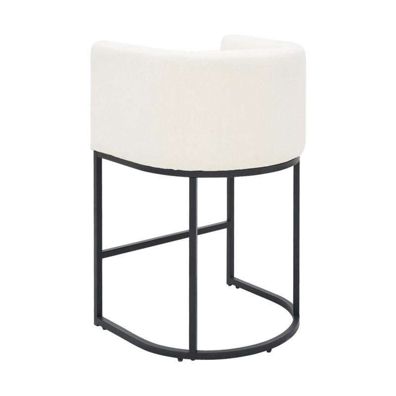 Tabouret de bar 27 po H, Noir, Blanc