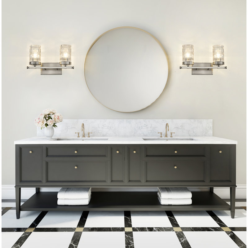 Meuble-lavabo 2 lumières Archer, Nickel brossé