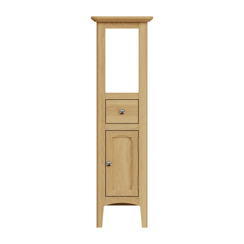 Angie Free-Standing Tall Bathroom Open Top Cabinet, Oak