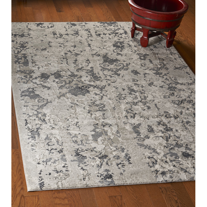 Tapis gris touffeté Elinor, Rectangle 5 pi 3 po x 7 pi 6 po
