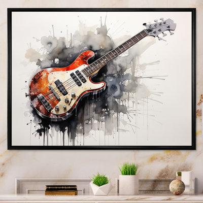 «Brown Charcoal Guitare», art mural musique