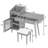 Space - Saving Walnut Dressing Table With Charging Function, Stool And Exquisite Craftsmanship For Compact Bedrooms Modern Desk 2 Drawers, Storage Cabinet, Station Glass Cabinet Door Areas-1495981151